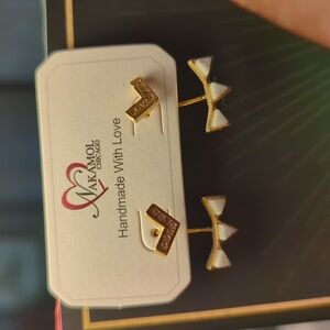 Nakamol CZ and Howlite Earrings